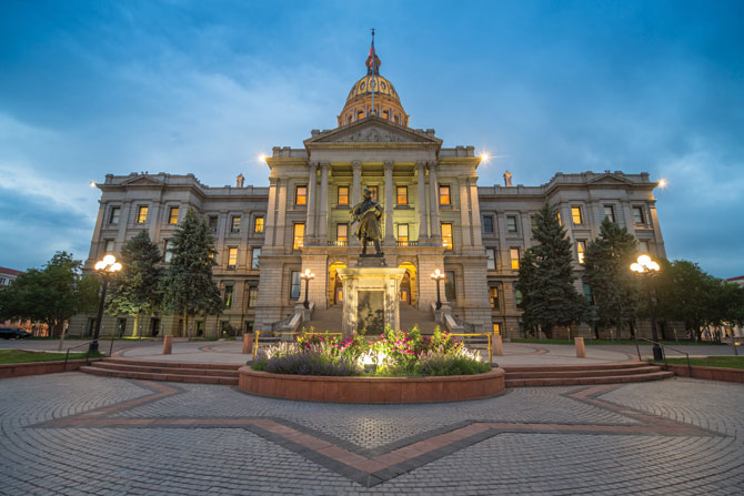 Colorado State Capitol at Night